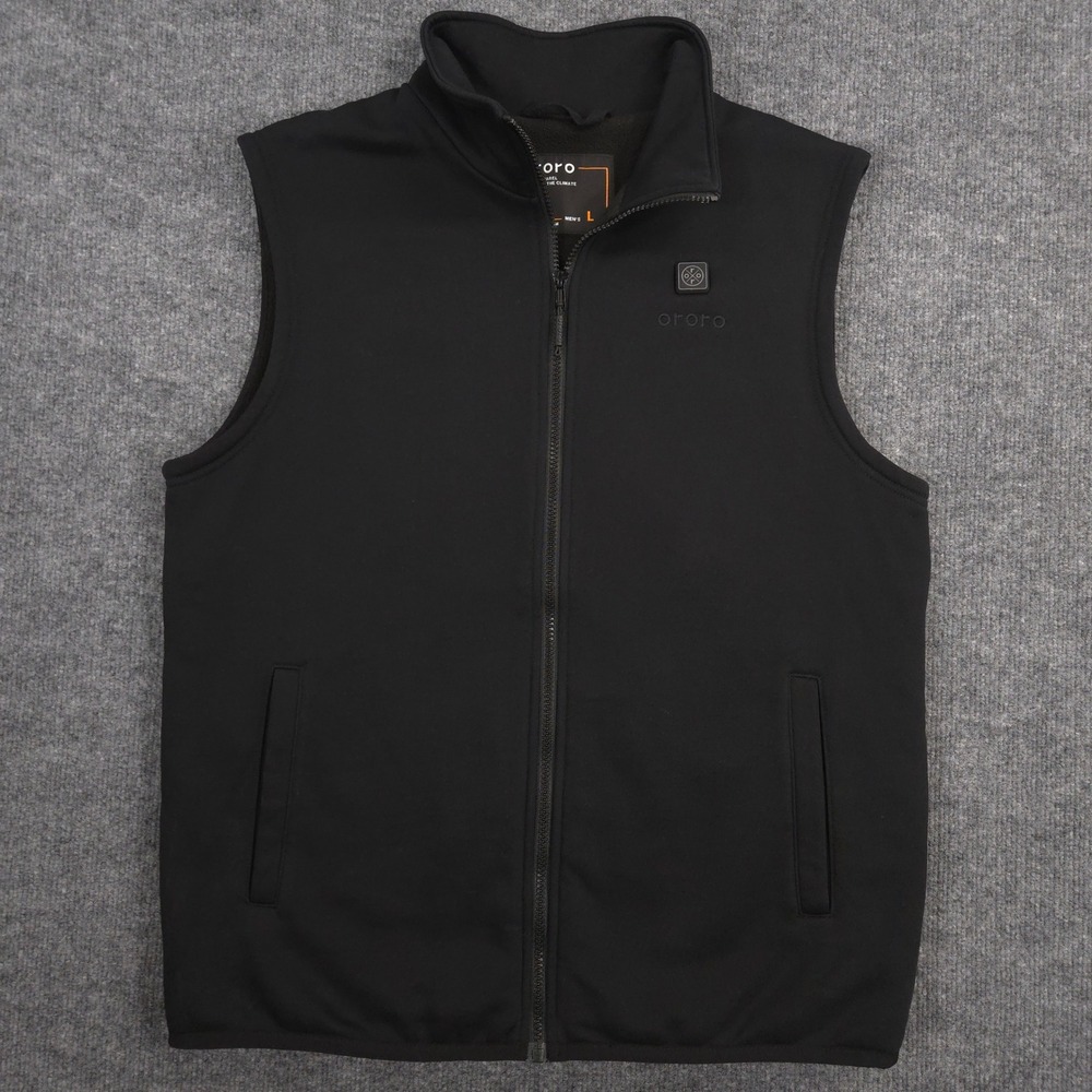 Ororo Heated Vest Mens Large Black Fleece Full Zip Lined Outdoor *No Battery*